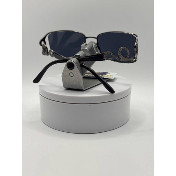 Vintage Y2K Sunglasses | NOS | Large Ornate Style | Grey Lens Pewter Swirl Frame main image 6